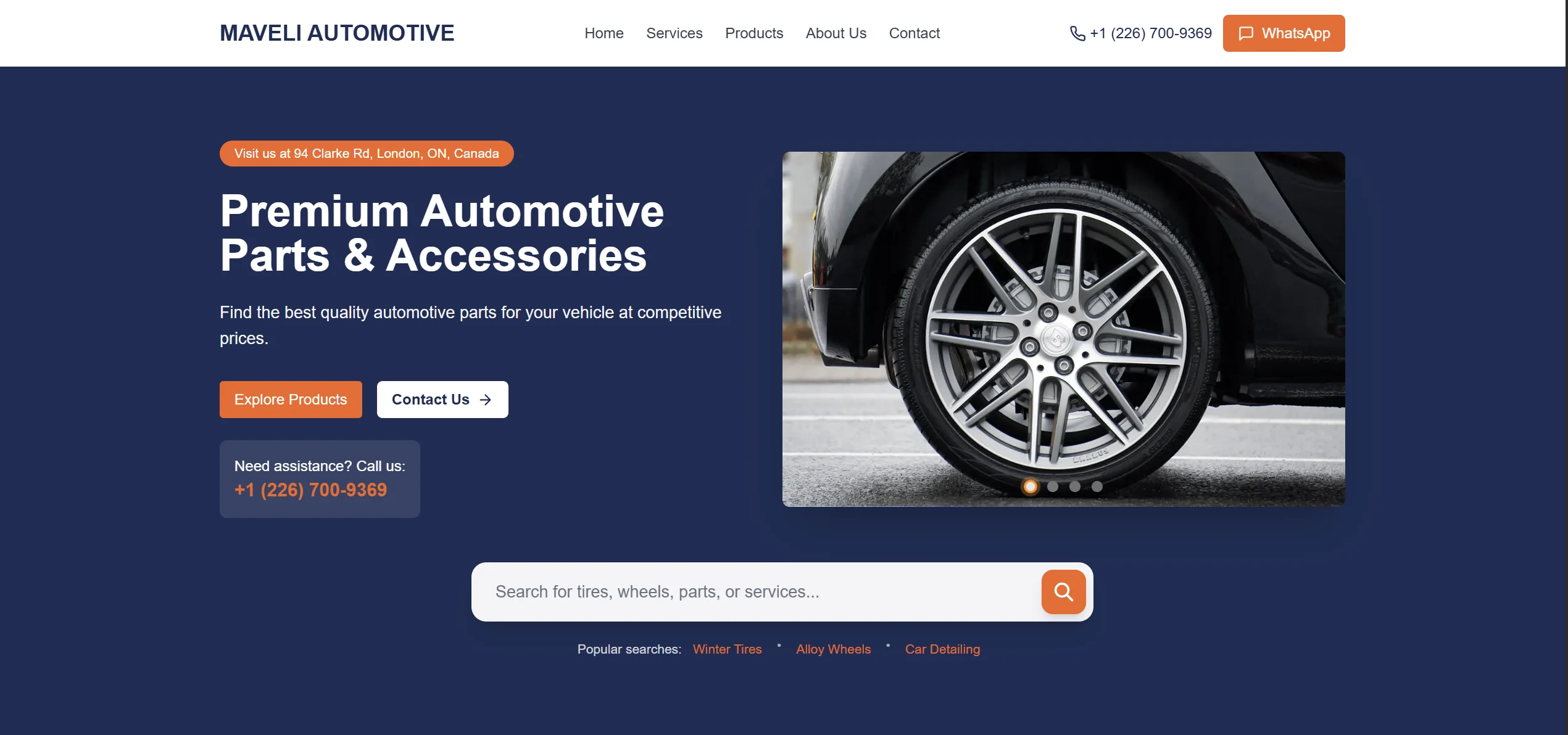 Maveli Automotive — custom website built by Infinium Cloud, Toronto web development company